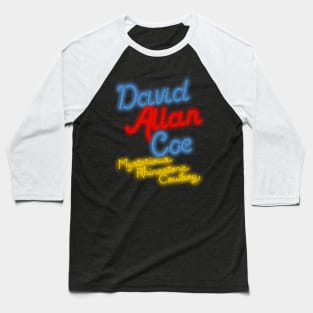 David Allan Coe Mysterious Rhinestone Cowboy Neon Baseball T-Shirt